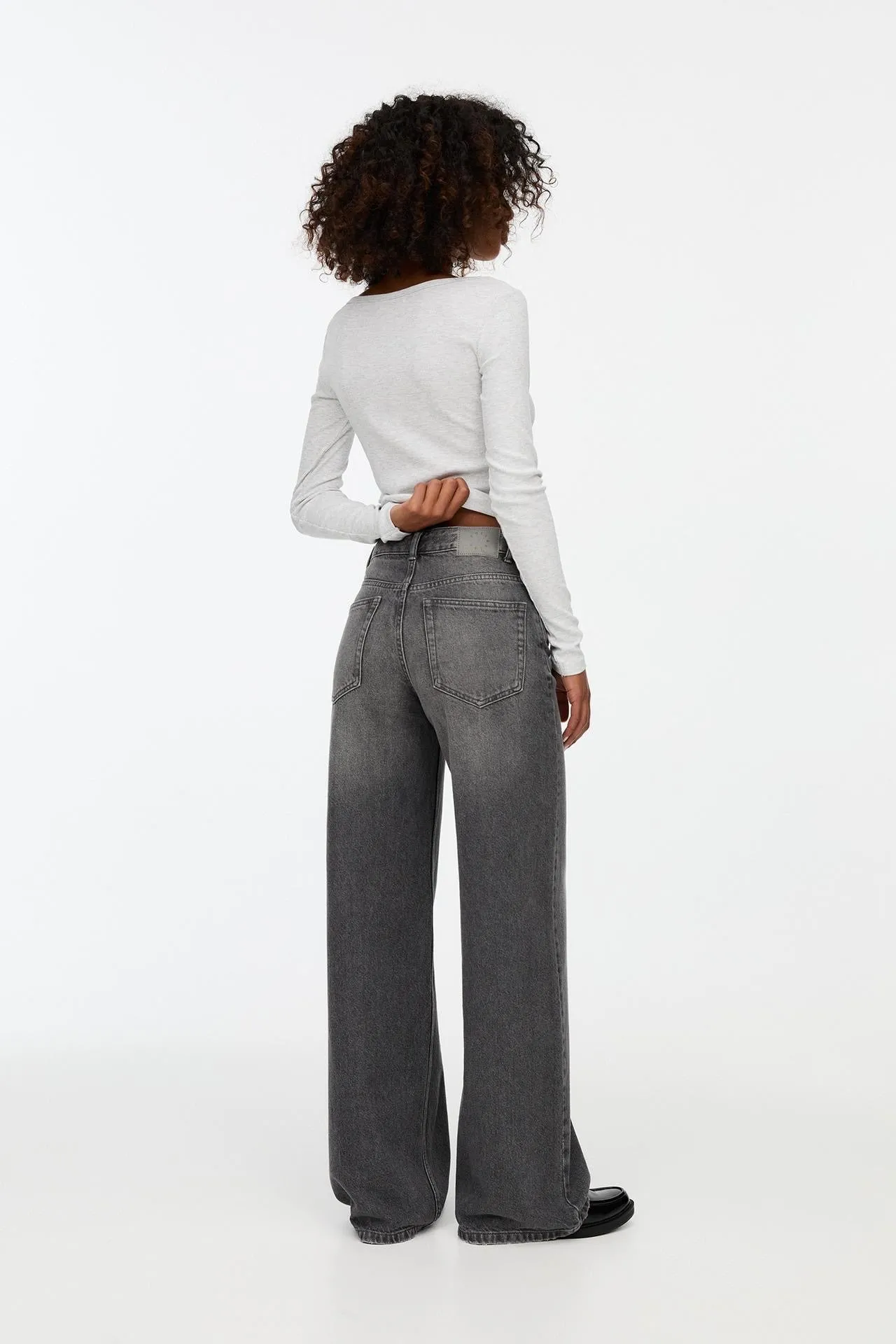 04 PB Highwaist wide leg jeans grey
