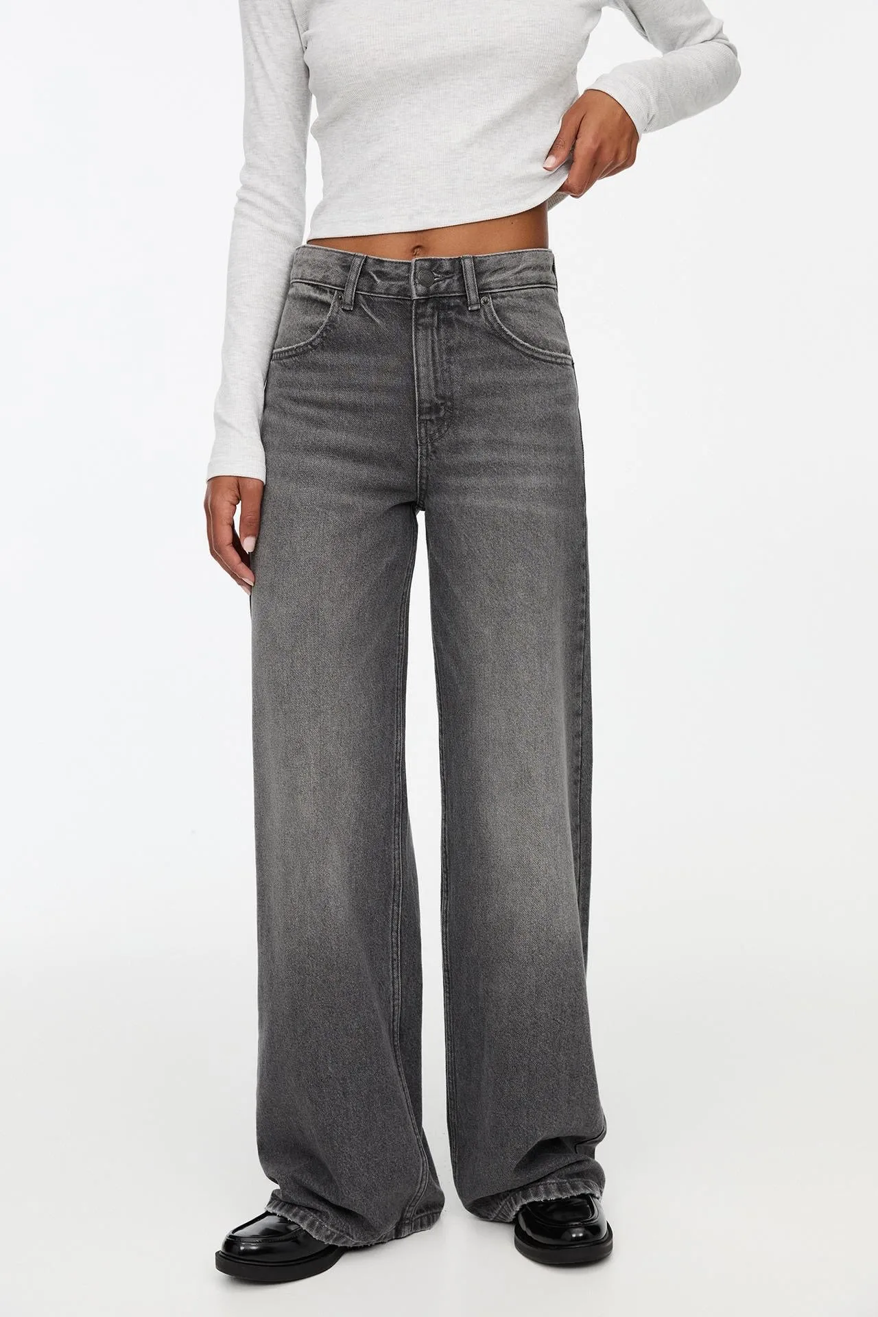 04 PB Highwaist wide leg jeans grey