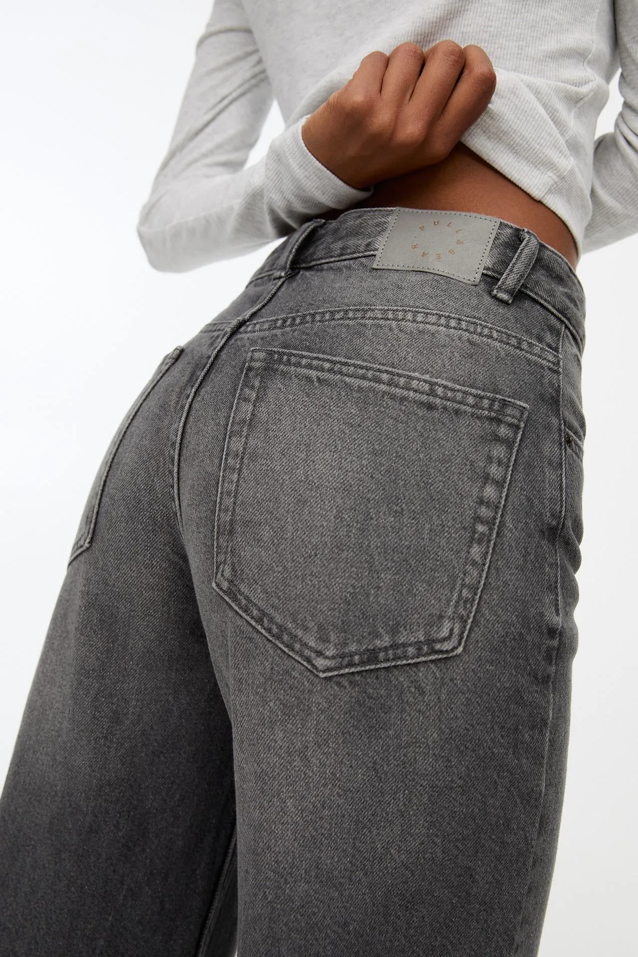 04 PB Highwaist wide leg jeans grey