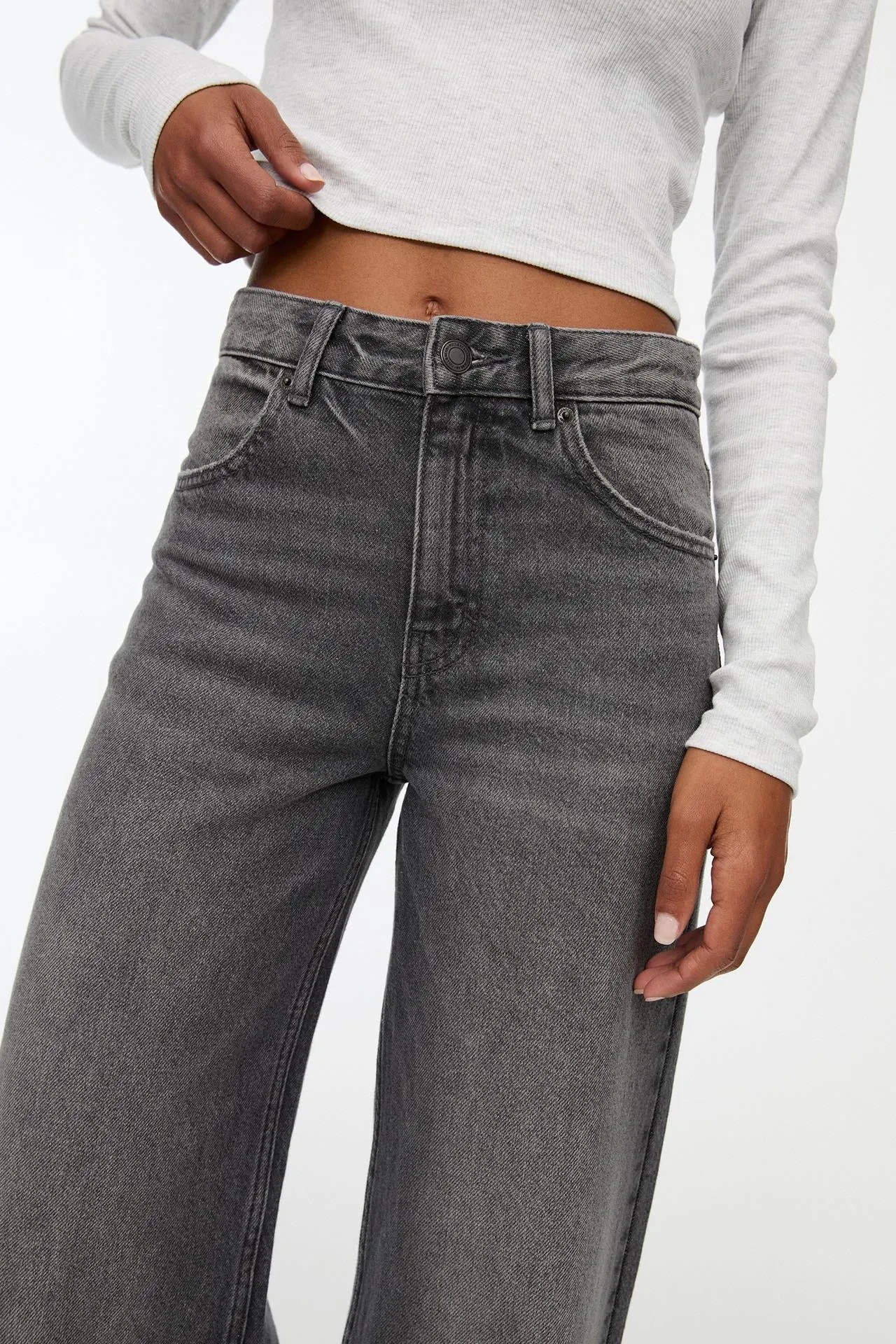 04 PB Highwaist wide leg jeans grey