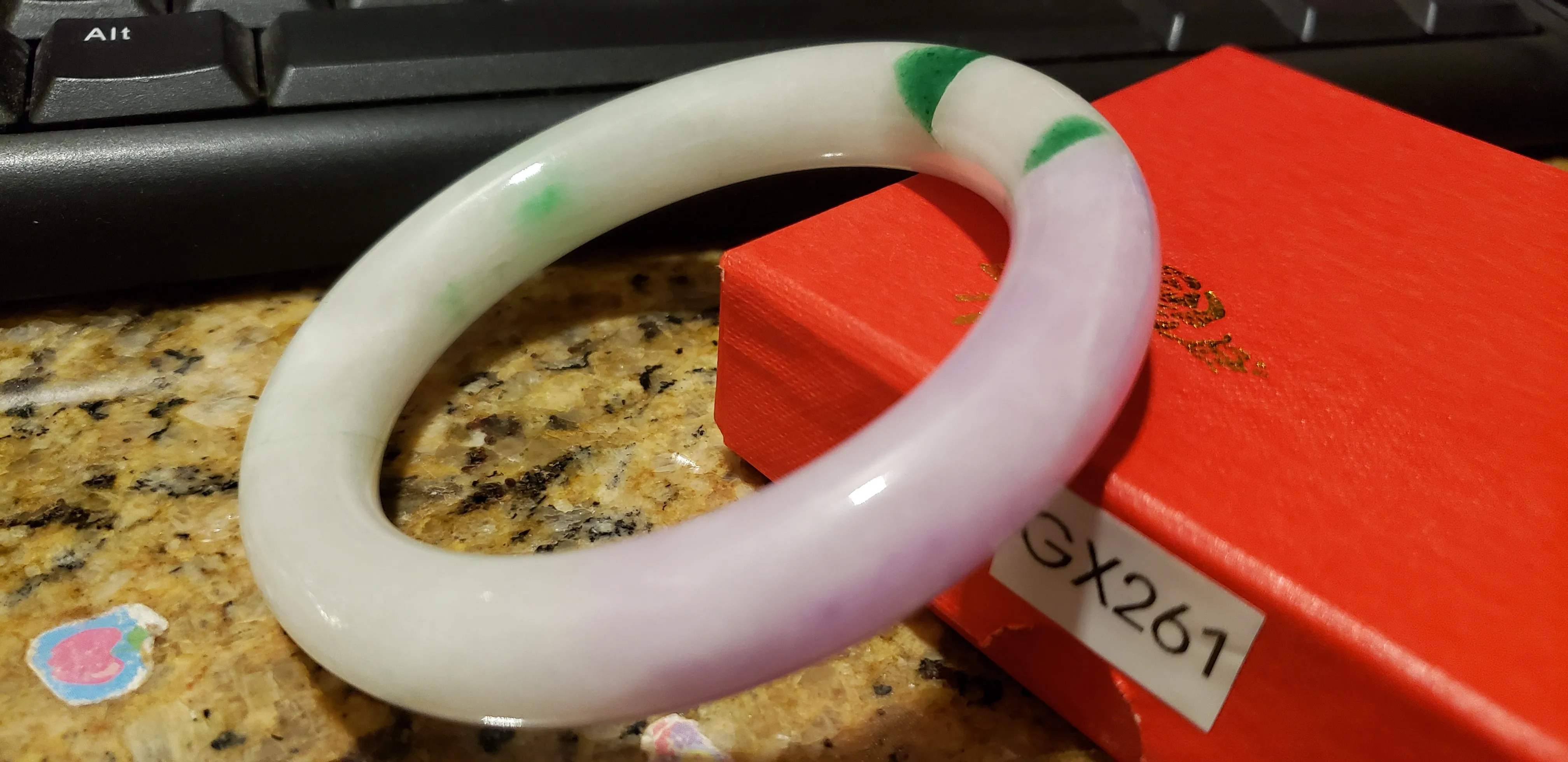 10% OFF- 57/58/59mm Certified Natural Lavender Jadeite Emerald A*Jade HandCarved Lucky Round Bracelet Bangle GX261