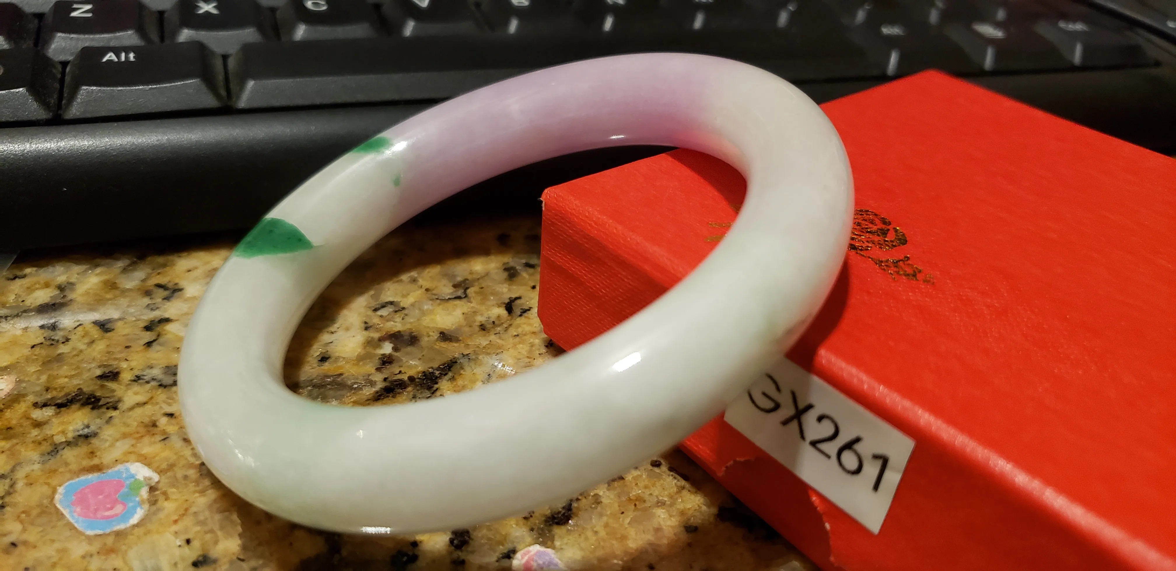 10% OFF- 57/58/59mm Certified Natural Lavender Jadeite Emerald A*Jade HandCarved Lucky Round Bracelet Bangle GX261