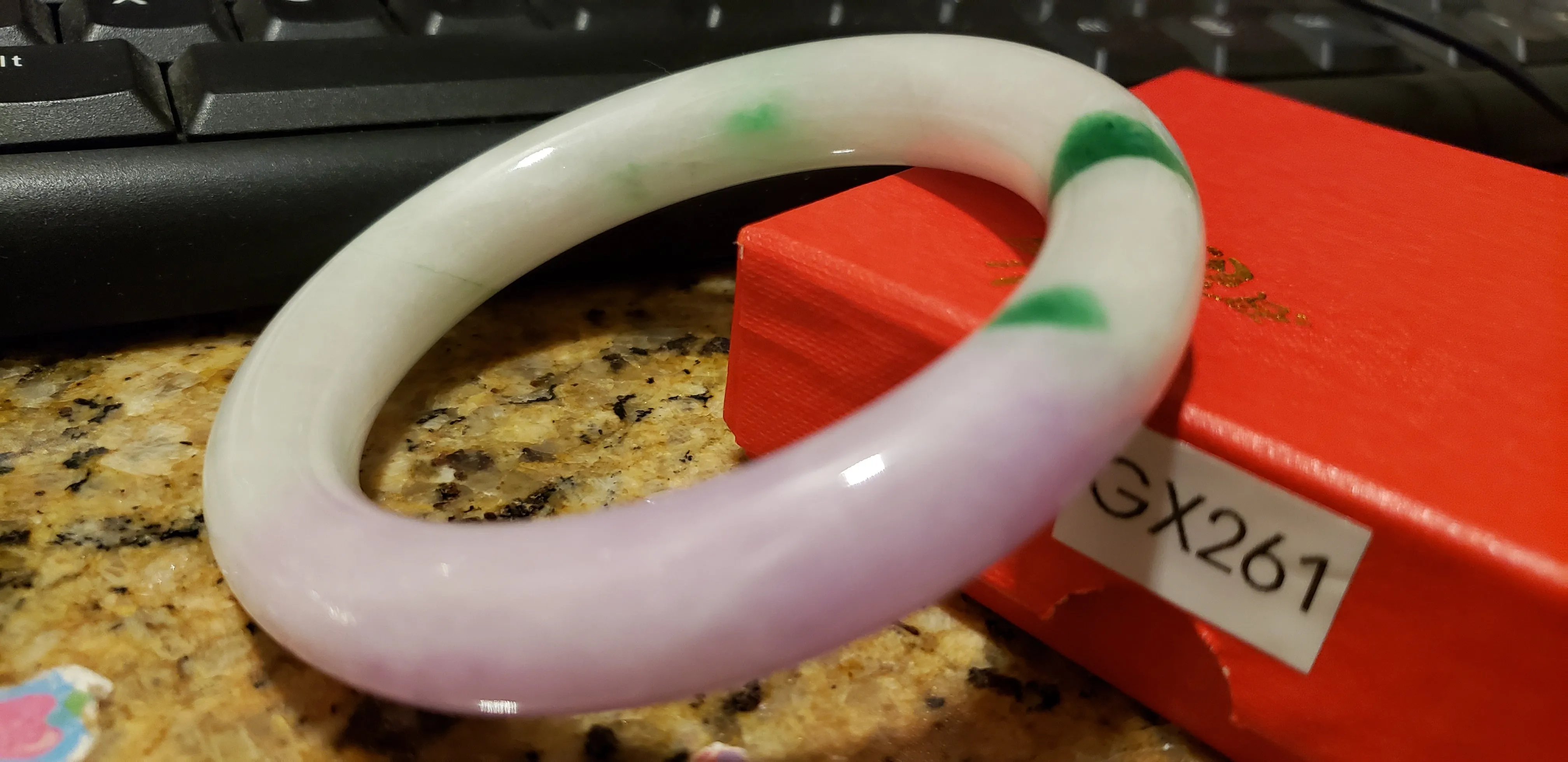 10% OFF- 57/58/59mm Certified Natural Lavender Jadeite Emerald A*Jade HandCarved Lucky Round Bracelet Bangle GX261