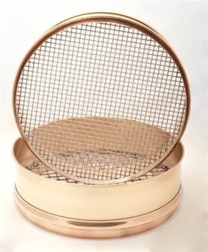 12" Sieves - Half Height - Brass w/ Stainless Steel Mesh