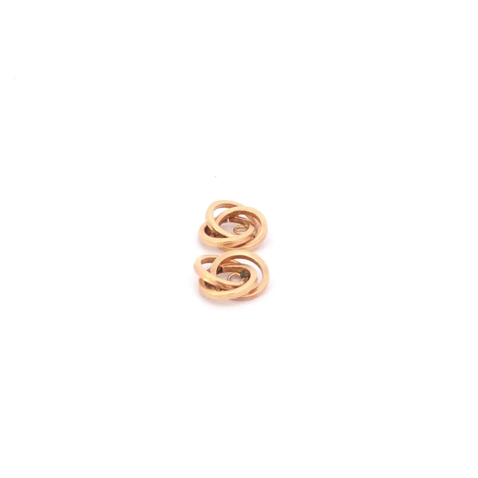 14K Vintage Knot Twist Spiral Stud Enhancer Earring Jackets Yellow Gold
