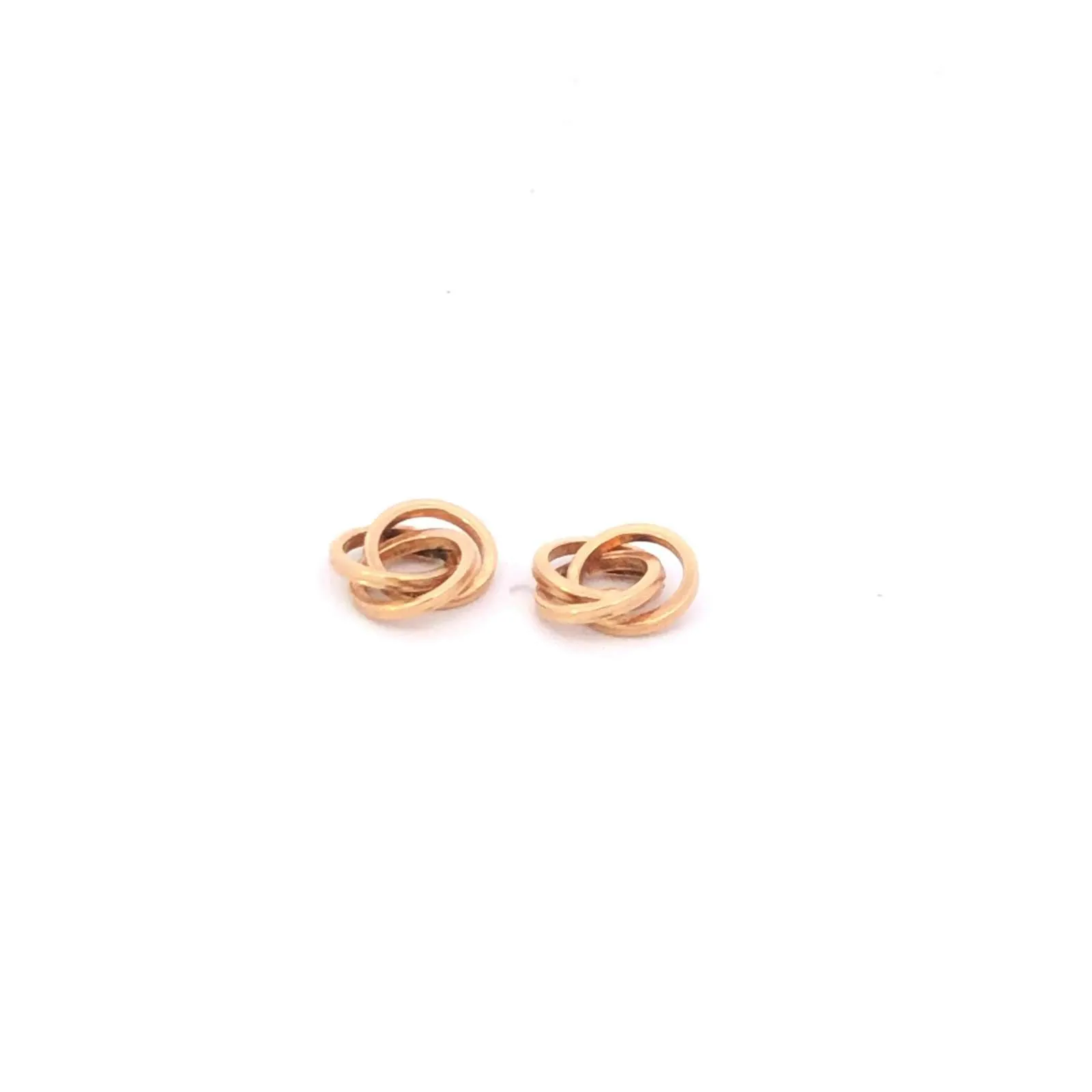 14K Vintage Knot Twist Spiral Stud Enhancer Earring Jackets Yellow Gold