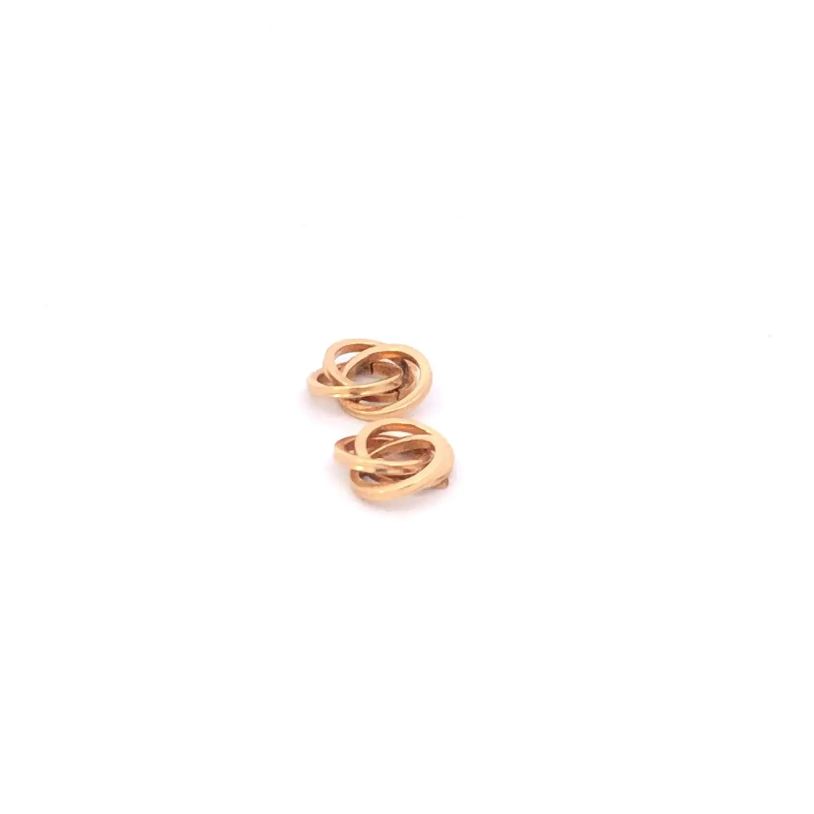 14K Vintage Knot Twist Spiral Stud Enhancer Earring Jackets Yellow Gold