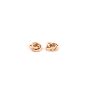 14K Vintage Knot Twist Spiral Stud Enhancer Earring Jackets Yellow Gold