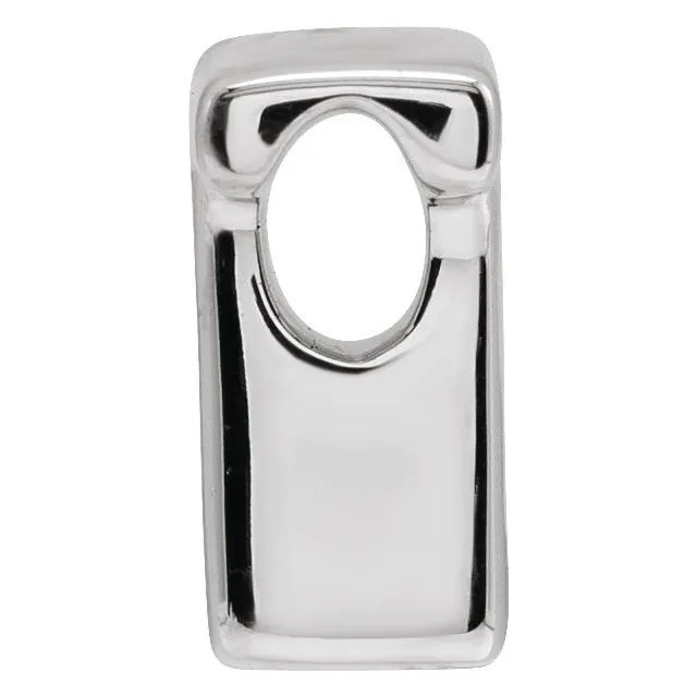 14K White Gold Block Initial T Slide Pendant