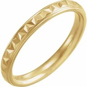 14K Yellow 3 mm Geometric Band with Polished Finish Size 7