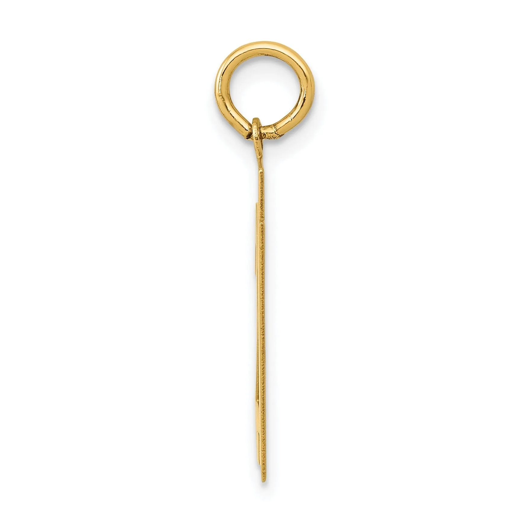 14K Yellow Gold Polished Finish Medium Size Number 21 Charm Pendant