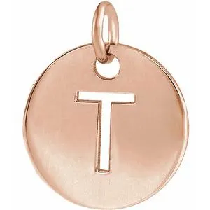 18K Rose Gold-Plated Sterling Silver Initial T Pendant
