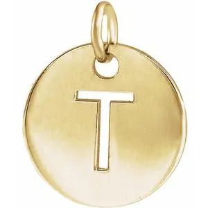 18K Yellow Gold-Plated Sterling Silver Initial T Pendant