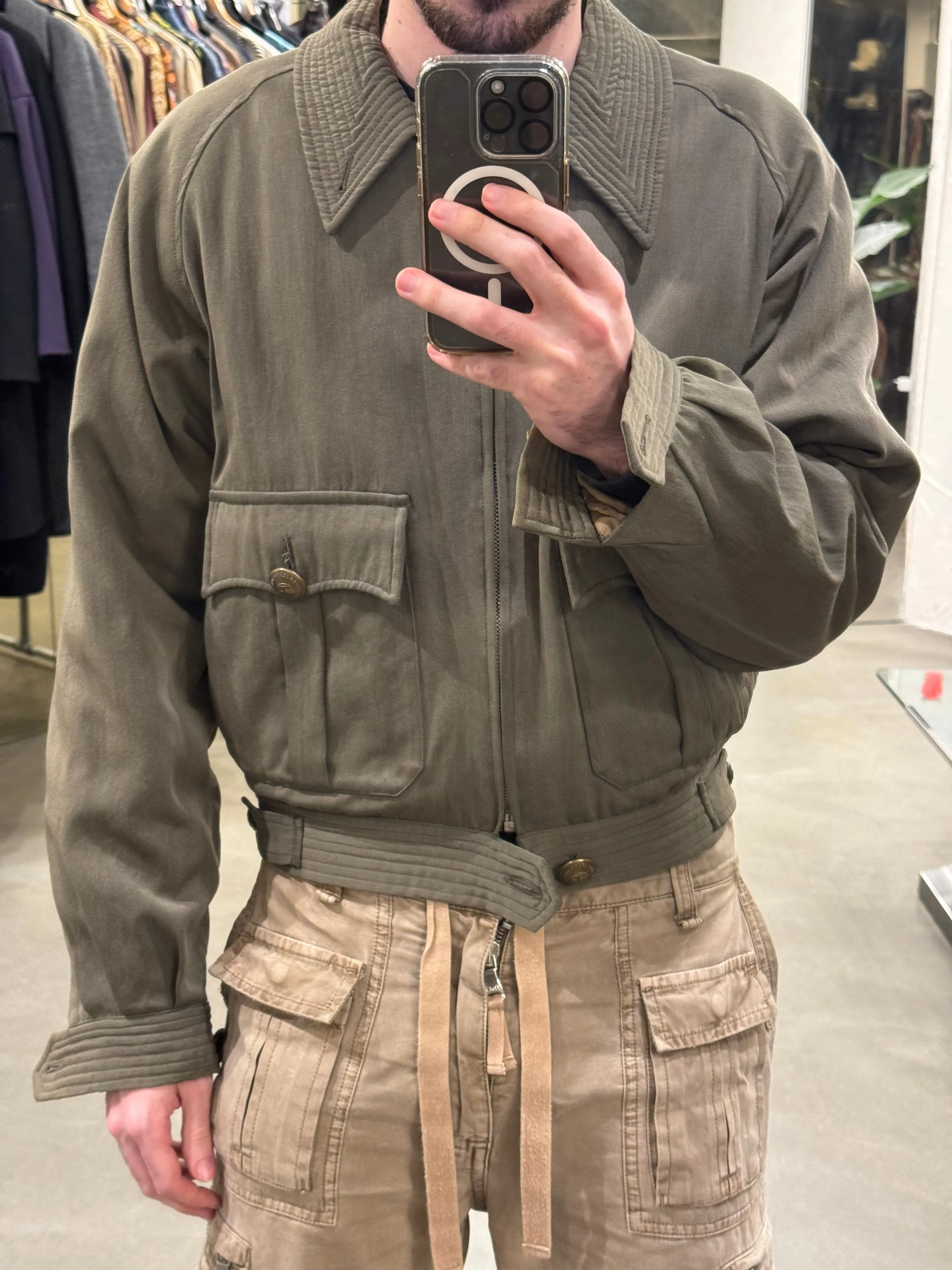 1980s Jeans Paul Gaultier cropped cargo bomber jacket