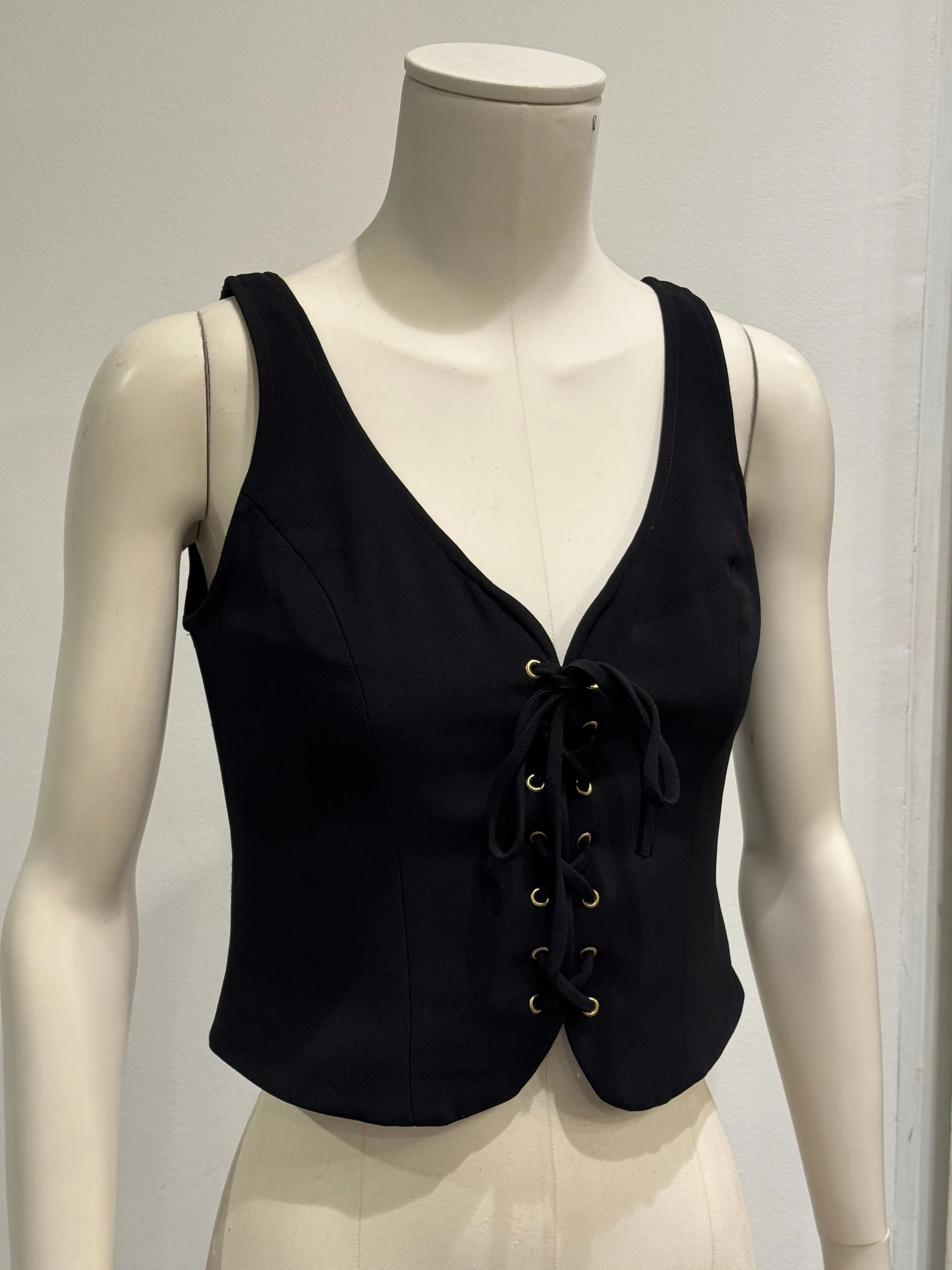 1990s Moschino lace-up corseted top