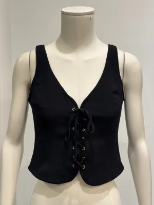 1990s Moschino lace-up corseted top