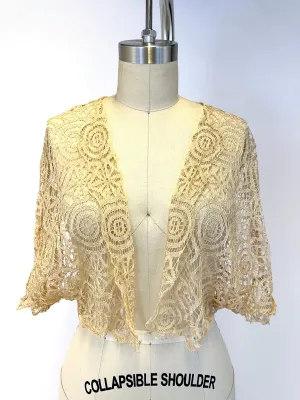 20s Silk Crochet Embroidered Bolero