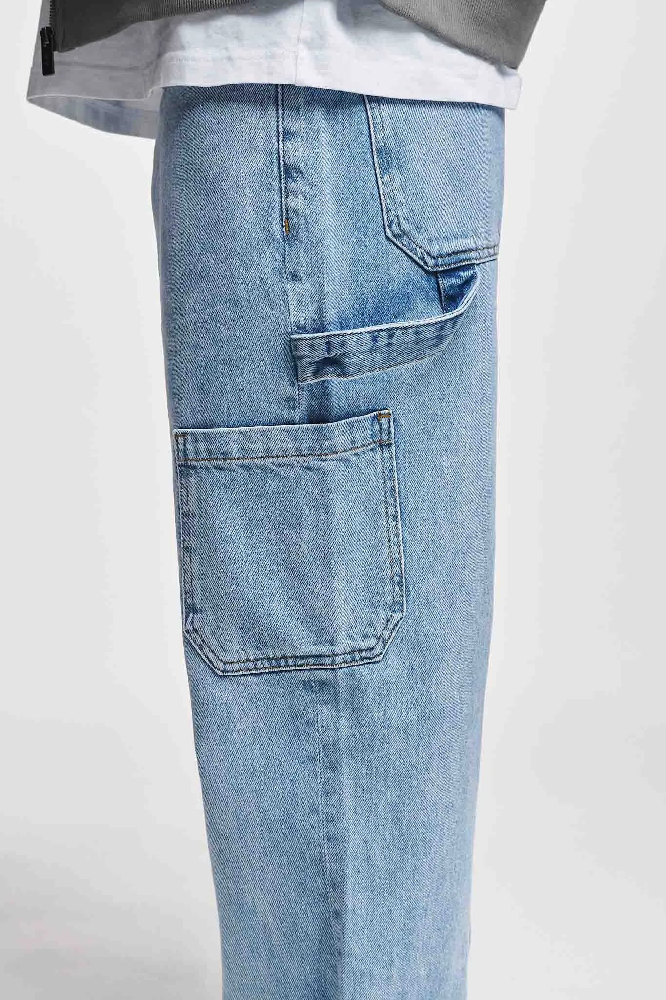 2Y Studios | ELADAN WORKER BAGGY JEANS | light blue