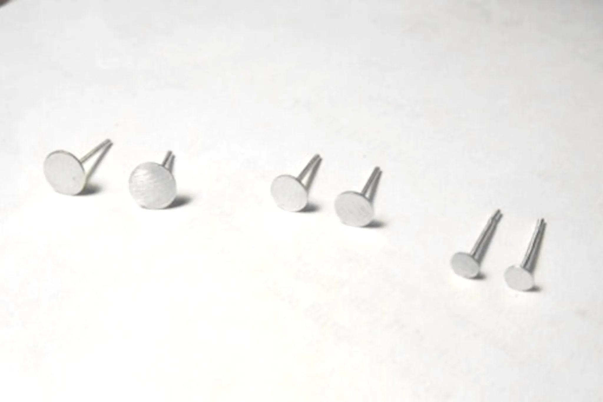 3 Pairs of Circle Stud Earrings – 4mm, 5mm, 6mm – Gold, Silver, Copper – Matte or Polished - 0044