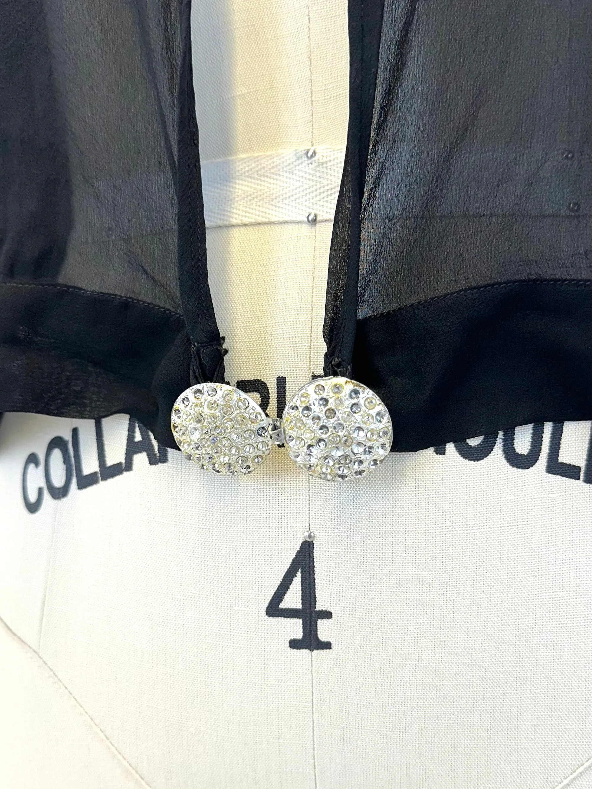 40s Silk Chiffon Flutter Bolero