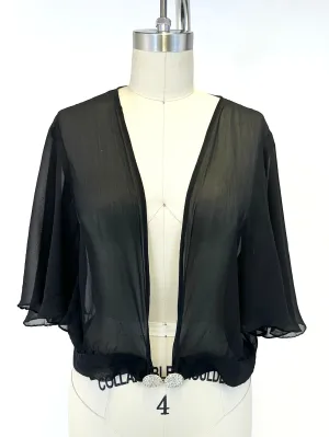 40s Silk Chiffon Flutter Bolero