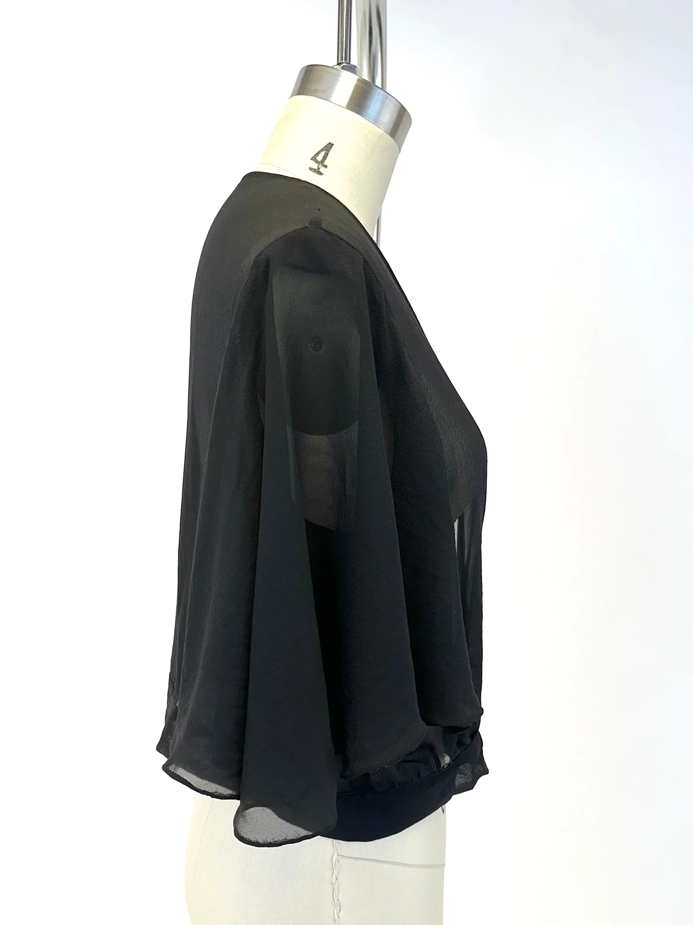 40s Silk Chiffon Flutter Bolero