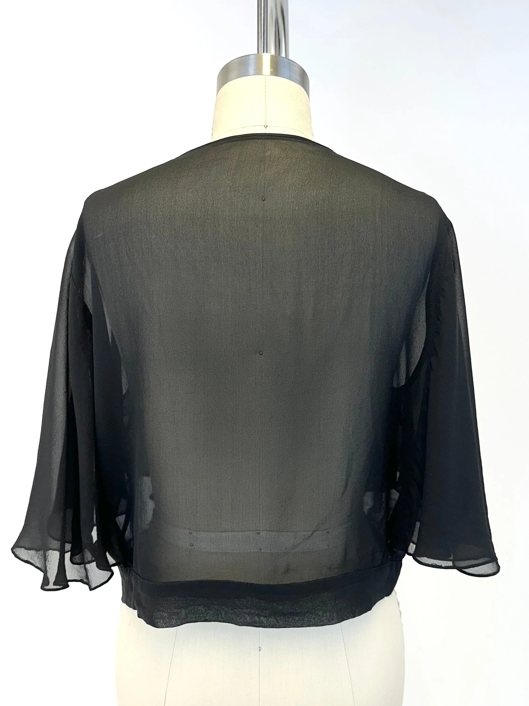 40s Silk Chiffon Flutter Bolero