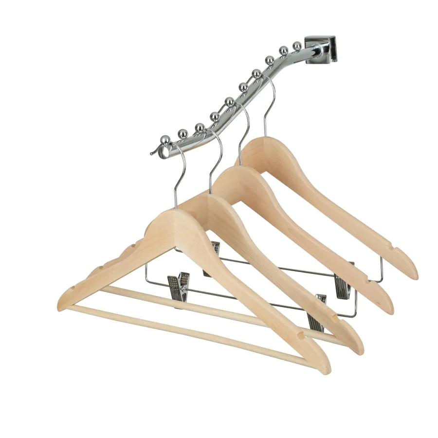 43cm Premium Natural Raw Wood Coat Hanger With Bar & NO Lacquer 12mm thick Sold in Bundle of 10/20/50