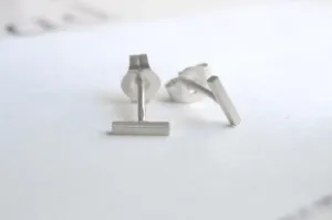 5mm Minimalist Bar Stud Earrings - Copper, Bronze, Brass, Sterling Silver, Gold Fill, 14k Gold - 0006