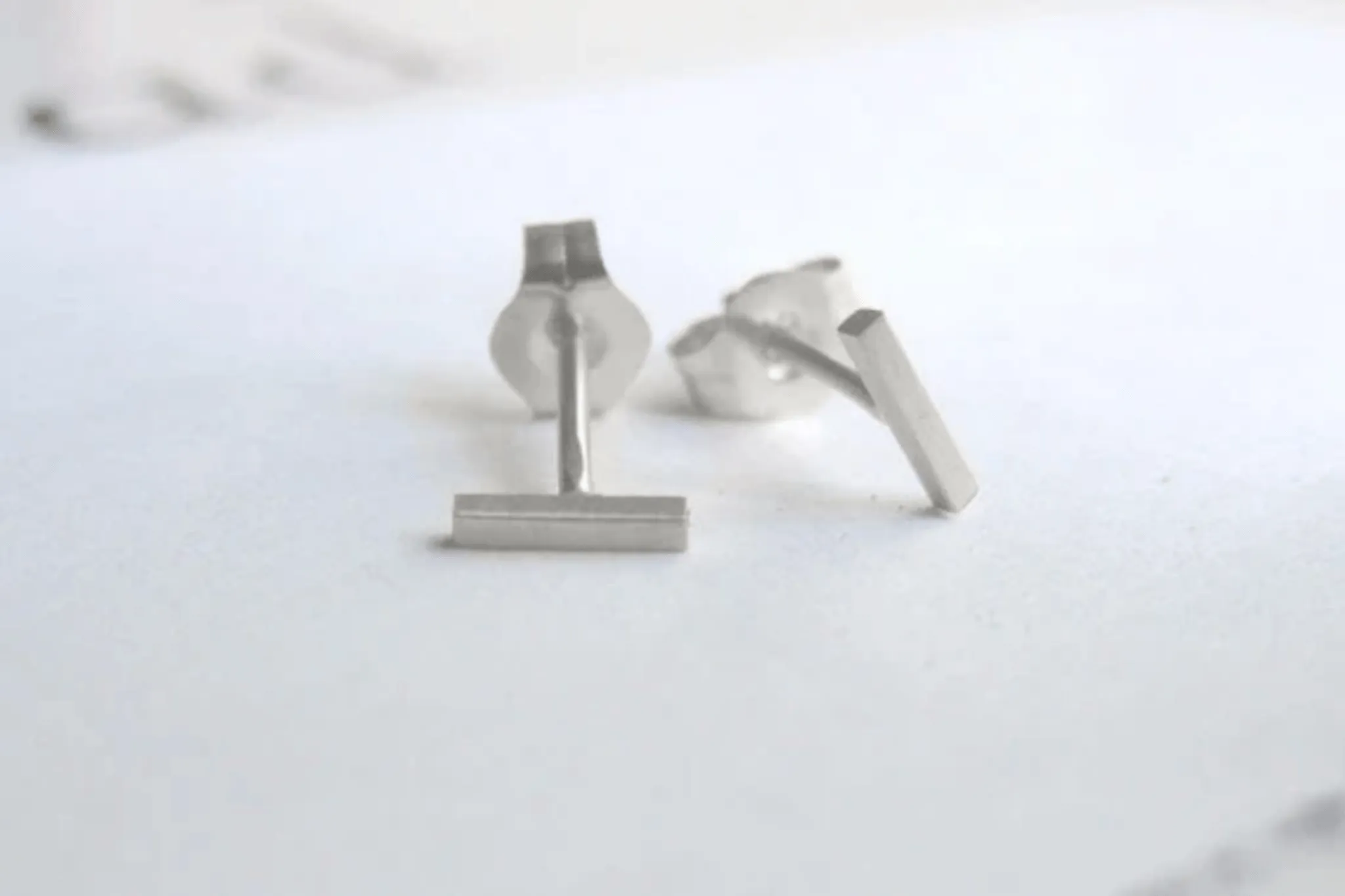 5mm Minimalist Bar Stud Earrings - Copper, Bronze, Brass, Sterling Silver, Gold Fill, 14k Gold - 0006