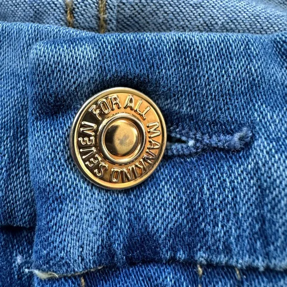 7 For All Mankind Low Rise Kimmie Straight Jeans Medium Wash - Size 28