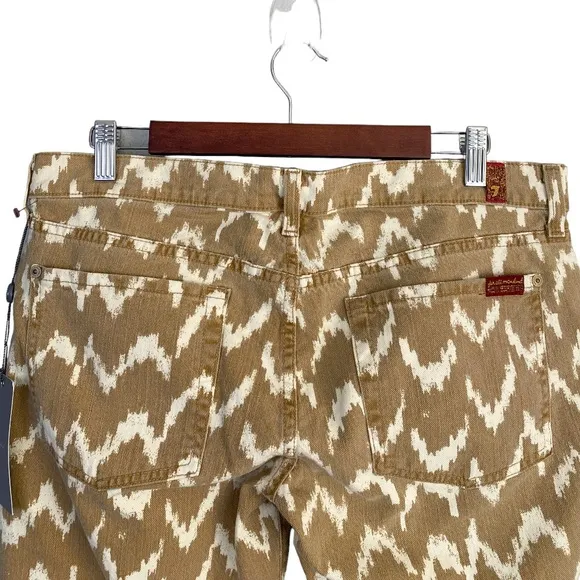 7 For All Mankind The Cropped Skinny In Toffee Ikat Skinny Jeans Women's Size 31