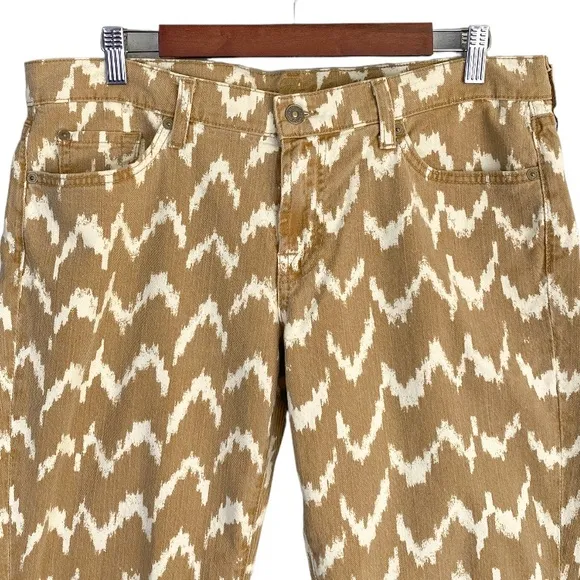 7 For All Mankind The Cropped Skinny In Toffee Ikat Skinny Jeans Women's Size 31