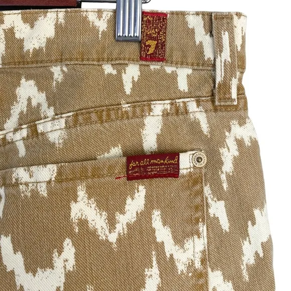 7 For All Mankind The Cropped Skinny In Toffee Ikat Skinny Jeans Women's Size 31