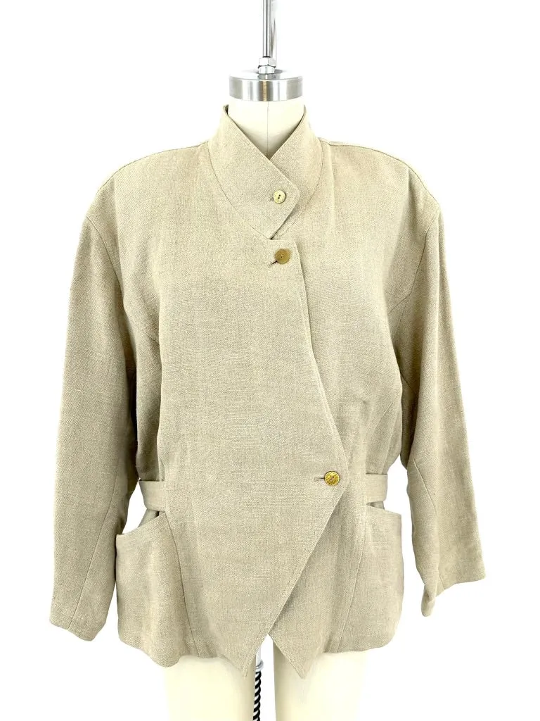 80s Issey Miyake Linen Oversize Jacket