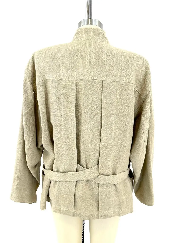 80s Issey Miyake Linen Oversize Jacket