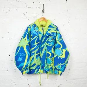 90s Pattern Ski Jacket - Blue/Green - XL