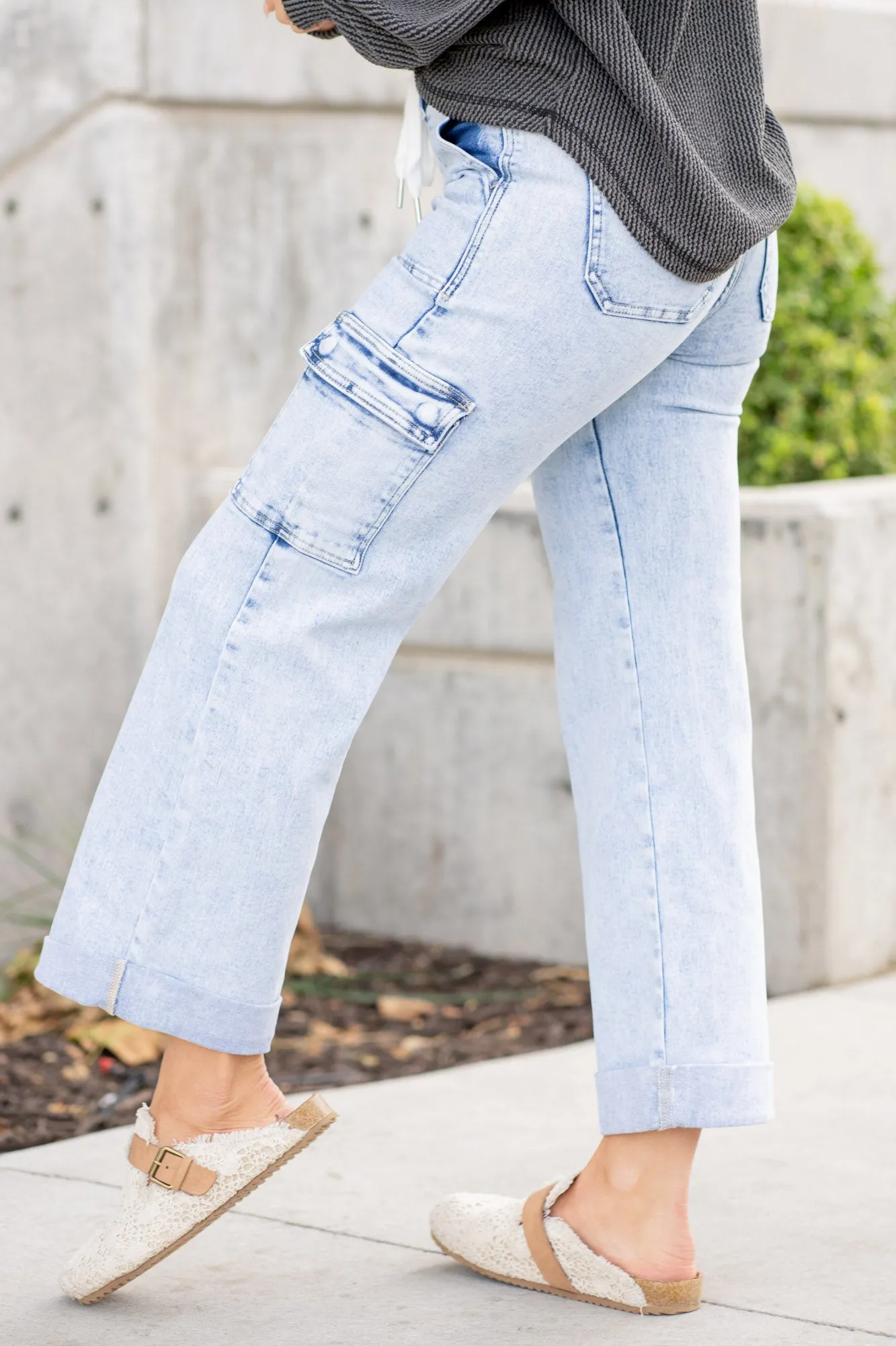 Acid High Rise Wide Leg Cargo