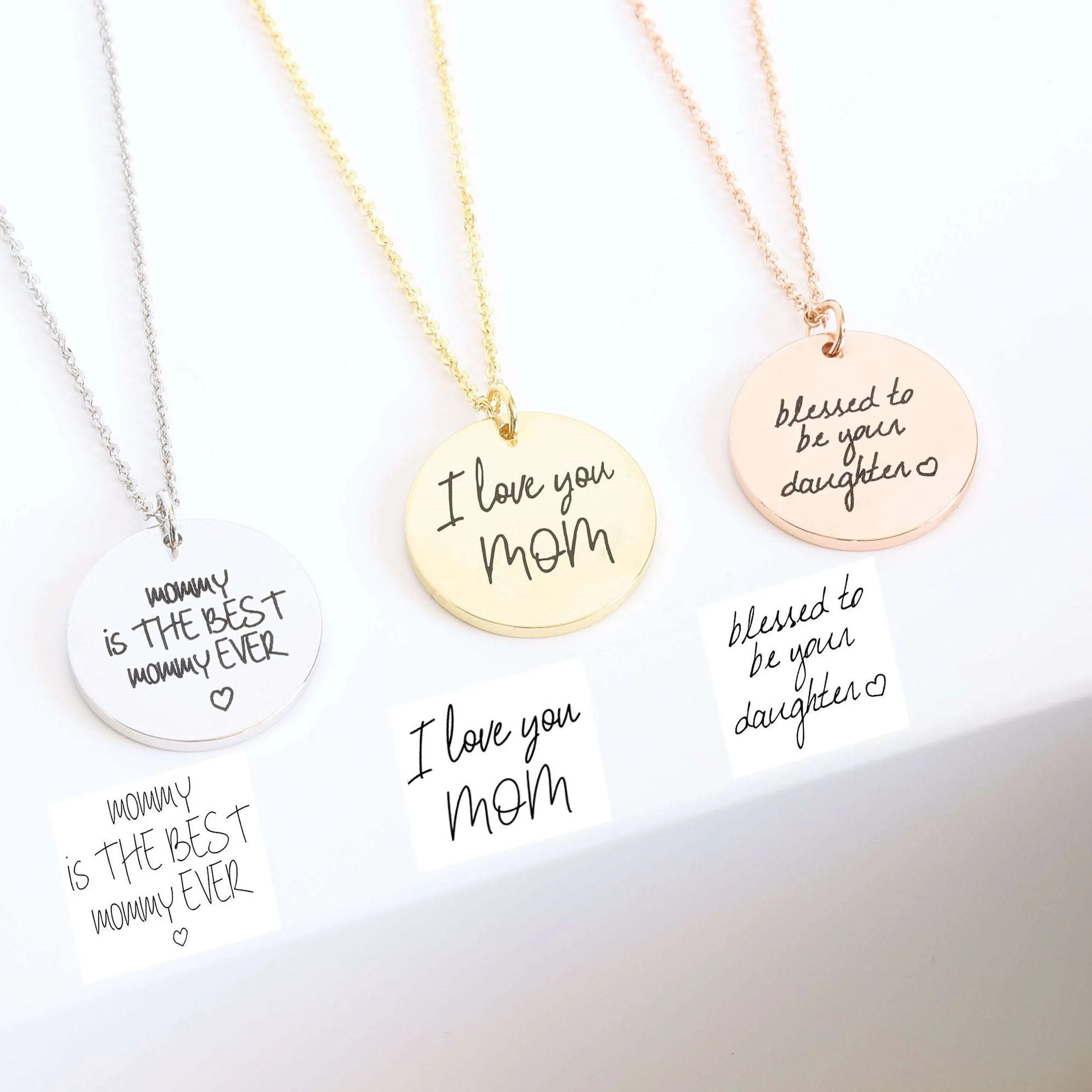 Actual Handwriting Necklace, Handwriting Necklace, Custom Handwriting Jewelry