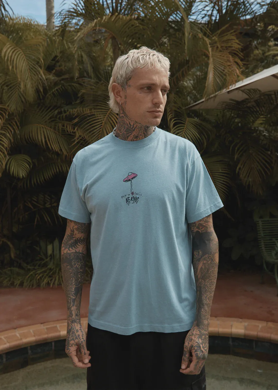 Afends High Priority Hemp Boxy Fit Tee OCEAN SPRAY