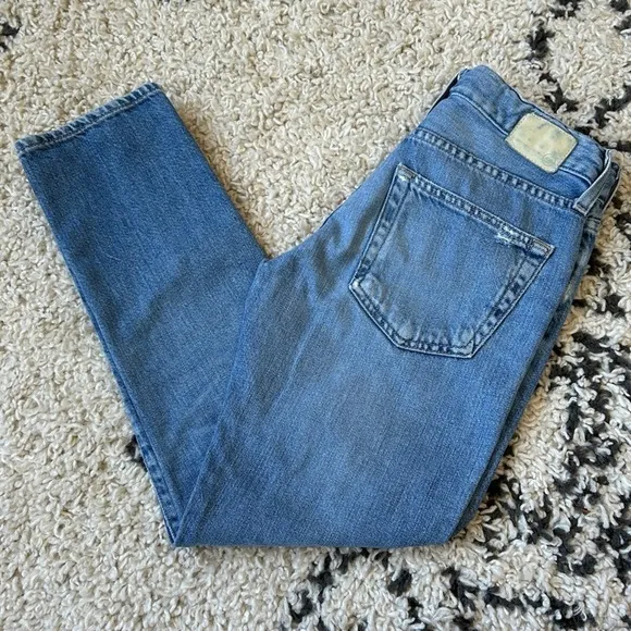 AG ADRIANO GOLDSCHMIED // Ex-Boyfriend Slim Jeans, Distressed Ripped Knee, 24R