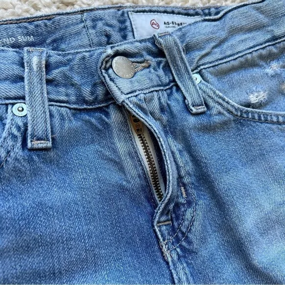 AG ADRIANO GOLDSCHMIED // Ex-Boyfriend Slim Jeans, Distressed Ripped Knee, 24R
