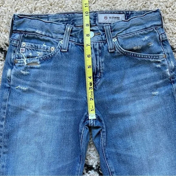 AG ADRIANO GOLDSCHMIED // Ex-Boyfriend Slim Jeans, Distressed Ripped Knee, 24R