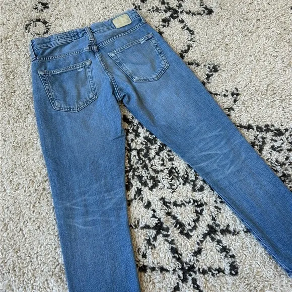 AG ADRIANO GOLDSCHMIED // Ex-Boyfriend Slim Jeans, Distressed Ripped Knee, 24R