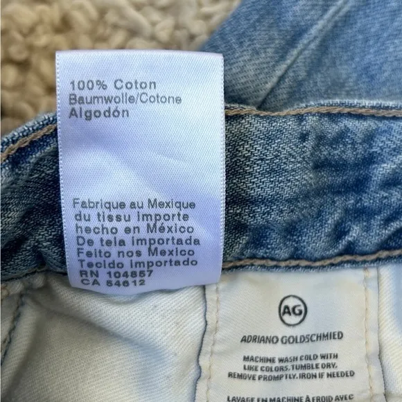 AG ADRIANO GOLDSCHMIED // Ex-Boyfriend Slim Jeans, Distressed Ripped Knee, 24R