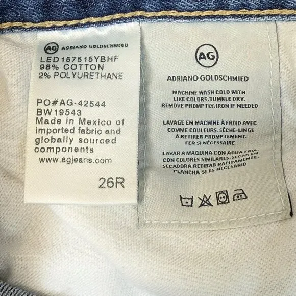 AG Adriano Goldschmied Jeans Womens Sz 26R AG-Ed Denim Ex-Boyfriend Slouchy Slim