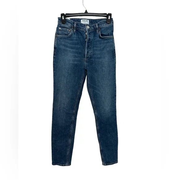 Agolde Nico high rise button fly slim jeans. Size 26 quiet luxury classy dainty