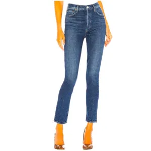 Agolde Nico high rise button fly slim jeans. Size 26 quiet luxury classy dainty