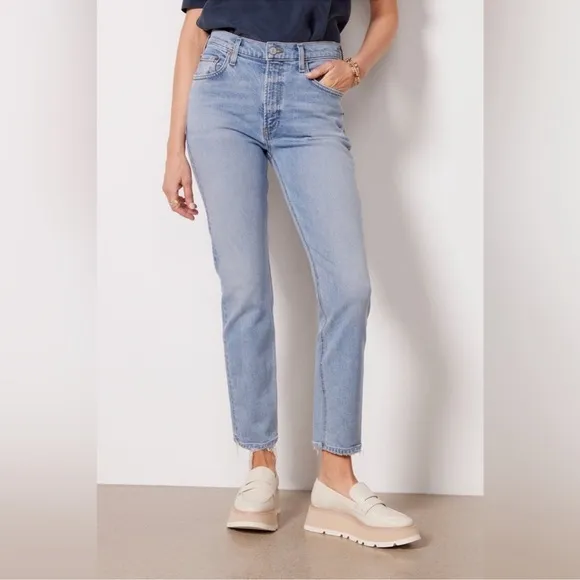 Agolde Womens 27 Willow Mid Rise Slim Crop Jeans
