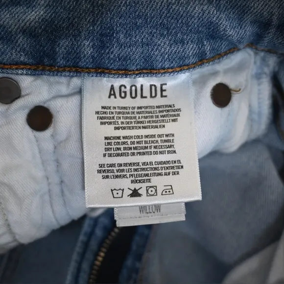 Agolde Womens 27 Willow Mid Rise Slim Crop Jeans